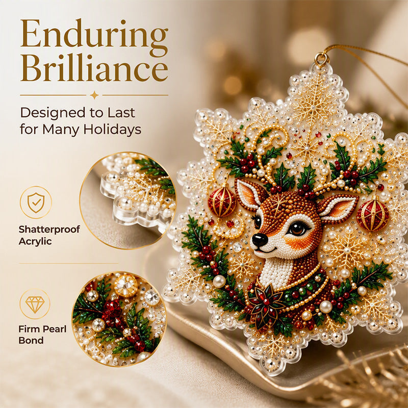 🎄50% DI SCONTO! Set di decorazioni natalizie fai-da-te da appendere con pittura 5D e perle, decorazioni per albero di Natale con strass, kit creativo artigianale per decorare la casa durante le feste(bb)
