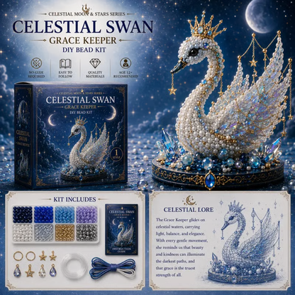 🌙 Moon Cat Luna Guardian DIY Bead Kit | Celestial Moon & Stars Series