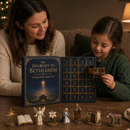 Family sharing the Advent calendar tradition