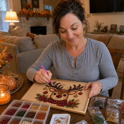 🧘Relaxing & Beginner-Friendly - 🎨💎DIY Christmas Pearl Diamond Painting Art Kit