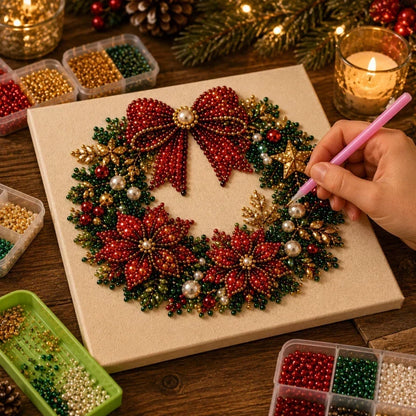 🧘Relaxing & Beginner-Friendly - 🎨💎DIY Christmas Pearl Diamond Painting Art Kit
