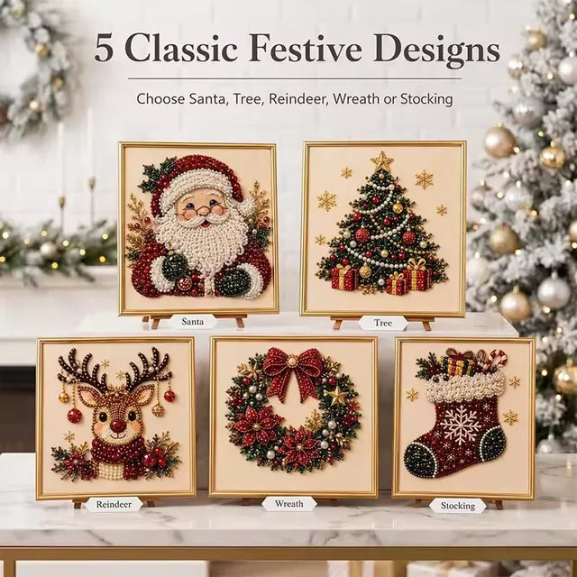 🧘Relaxing & Beginner-Friendly - 🎨💎DIY Christmas Pearl Diamond Painting Art Kit