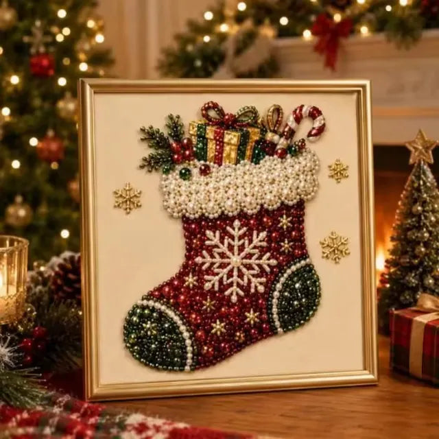 🧘Relaxing & Beginner-Friendly - 🎨💎DIY Christmas Pearl Diamond Painting Art Kit