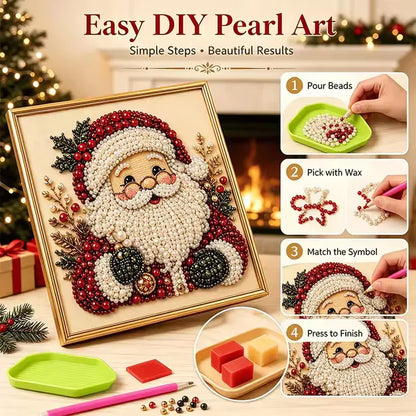 🧘Relaxing & Beginner-Friendly - 🎨💎DIY Christmas Pearl Diamond Painting Art Kit