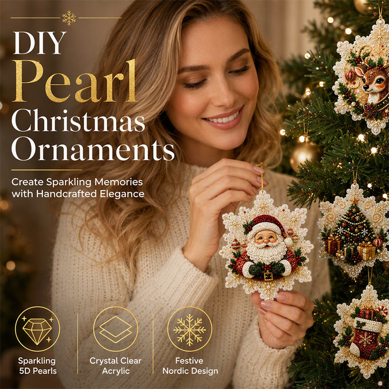 🎄50% DI SCONTO! Set di decorazioni natalizie fai-da-te da appendere con pittura 5D e perle, decorazioni per albero di Natale con strass, kit creativo artigianale per decorare la casa durante le feste(bb)