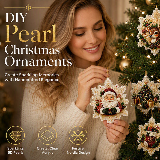 🎄50% DI SCONTO! Set di decorazioni natalizie fai-da-te da appendere con pittura 5D e perle, decorazioni per albero di Natale con strass, kit creativo artigianale per decorare la casa durante le feste(bb)