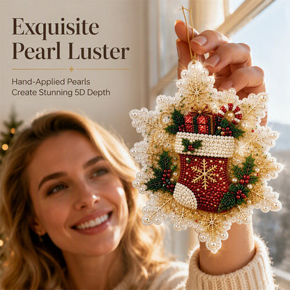 🎄50% DI SCONTO! Set di decorazioni natalizie fai-da-te da appendere con pittura 5D e perle, decorazioni per albero di Natale con strass, kit creativo artigianale per decorare la casa durante le feste(bb)