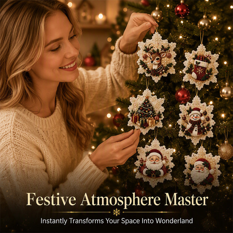 🎄50% DI SCONTO! Set di decorazioni natalizie fai-da-te da appendere con pittura 5D e perle, decorazioni per albero di Natale con strass, kit creativo artigianale per decorare la casa durante le feste(bb)