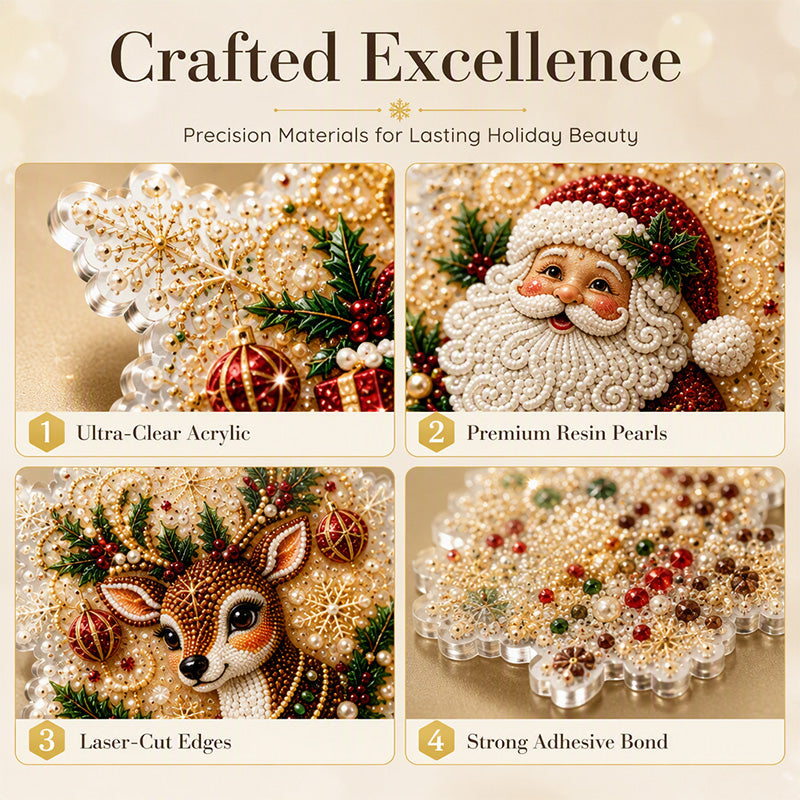 🎄50% DI SCONTO! Set di decorazioni natalizie fai-da-te da appendere con pittura 5D e perle, decorazioni per albero di Natale con strass, kit creativo artigianale per decorare la casa durante le feste(bb)