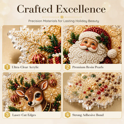 🎄50% DI SCONTO! Set di decorazioni natalizie fai-da-te da appendere con pittura 5D e perle, decorazioni per albero di Natale con strass, kit creativo artigianale per decorare la casa durante le feste(bb)