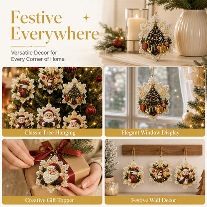 🎄50% DI SCONTO! Set di decorazioni natalizie fai-da-te da appendere con pittura 5D e perle, decorazioni per albero di Natale con strass, kit creativo artigianale per decorare la casa durante le feste(bb)