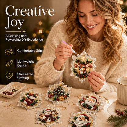 🎄50% DI SCONTO! Set di decorazioni natalizie fai-da-te da appendere con pittura 5D e perle, decorazioni per albero di Natale con strass, kit creativo artigianale per decorare la casa durante le feste(bb)