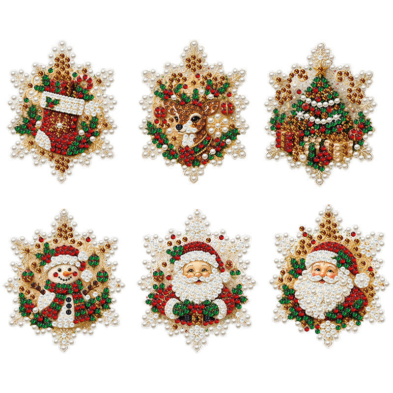 🎄50% DI SCONTO! Set di decorazioni natalizie fai-da-te da appendere con pittura 5D e perle, decorazioni per albero di Natale con strass, kit creativo artigianale per decorare la casa durante le feste(bb)